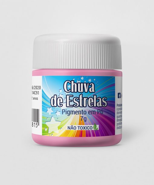 Pigmento em Pó 7g Rosa Chuva de Estrelas