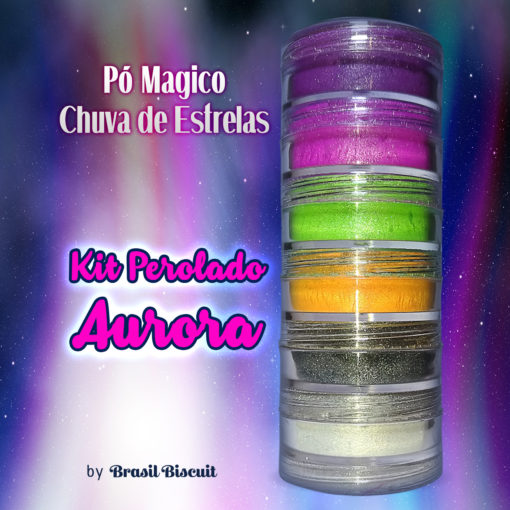 Pó Mágico Chuva de Estrelas Kit Perolado Aurora