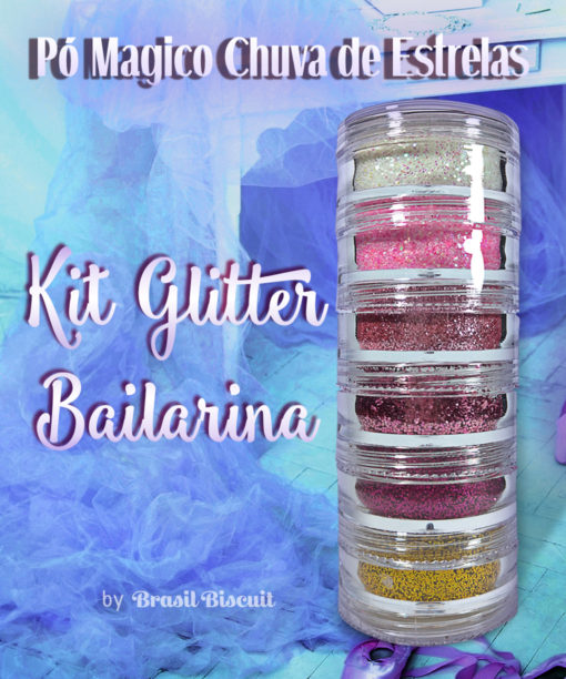 Pó Mágico Chuva de Estrelas Kit Glitter Bailarina