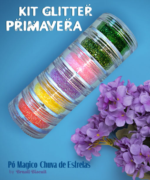 Pó Mágico Chuva de Estrelas Kit Glitter Primavera