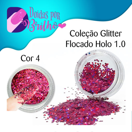 Doidas por Brilho Coleção Glitter Flocado Holo 1.0 - Cor 4