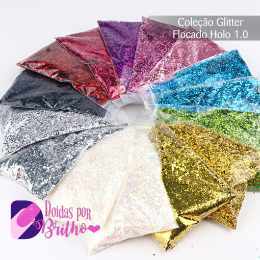 Doidas por Brilho Coleção Glitter Flocado Holo 1.0