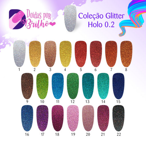 Doidas Por Brilho Coleção Glitter Holo 0.2 - Cores