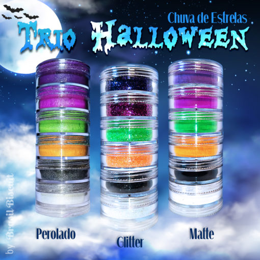 Pó Mágico Chuva de Estrelas Trio de Kits Halloween