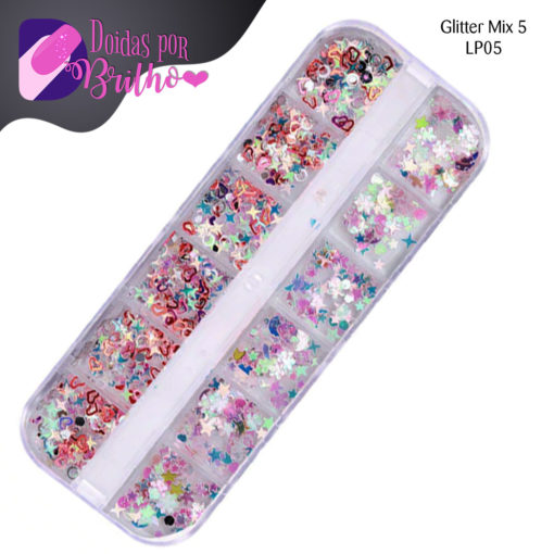 Caixa de Glitter Multicor Mix 5