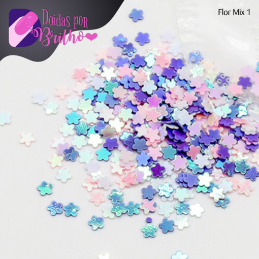 Caixa de Glitter Multicor Flor Mix 1