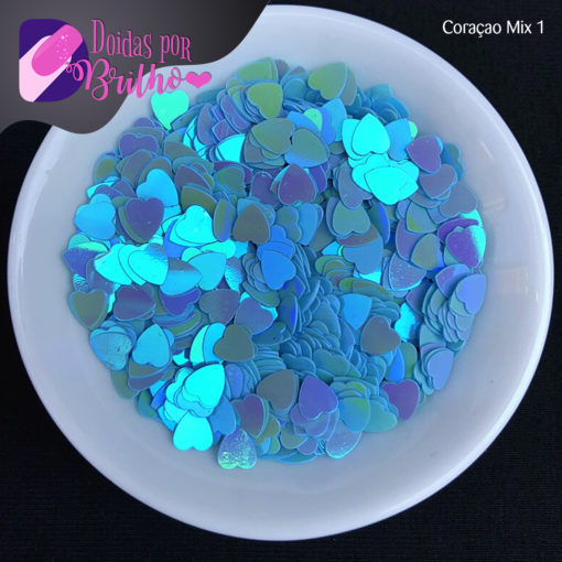 Caixa de Glitter Multicor Coração Mix 1 - Cor