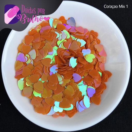 Caixa de Glitter Multicor Coração Mix 1 - Cor