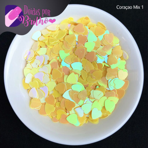 Caixa de Glitter Multicor Coração Mix 1 - Cor