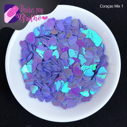 Caixa de Glitter Multicor Coração Mix 1 - Cor