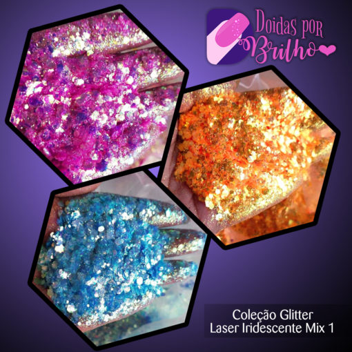 Doidas por Brilho Coleção Glitter Iridescente Laser Mix 1 - 2