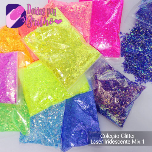 Doidas por Brilho Coleção Glitter Iridescente Laser Mix 1 - 1