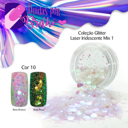 Doidas por Brilho Coleção Glitter Iridescente Laser Mix 1 - Cor 10