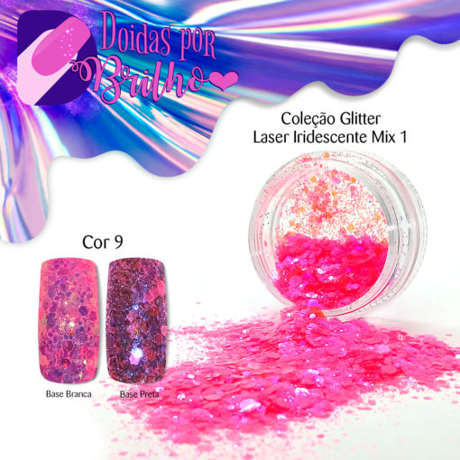 Doidas por Brilho Coleção Glitter Iridescente Laser Mix 1 - Cor 9