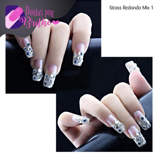 Caixa de Strass Multicor Redondo Mix 1